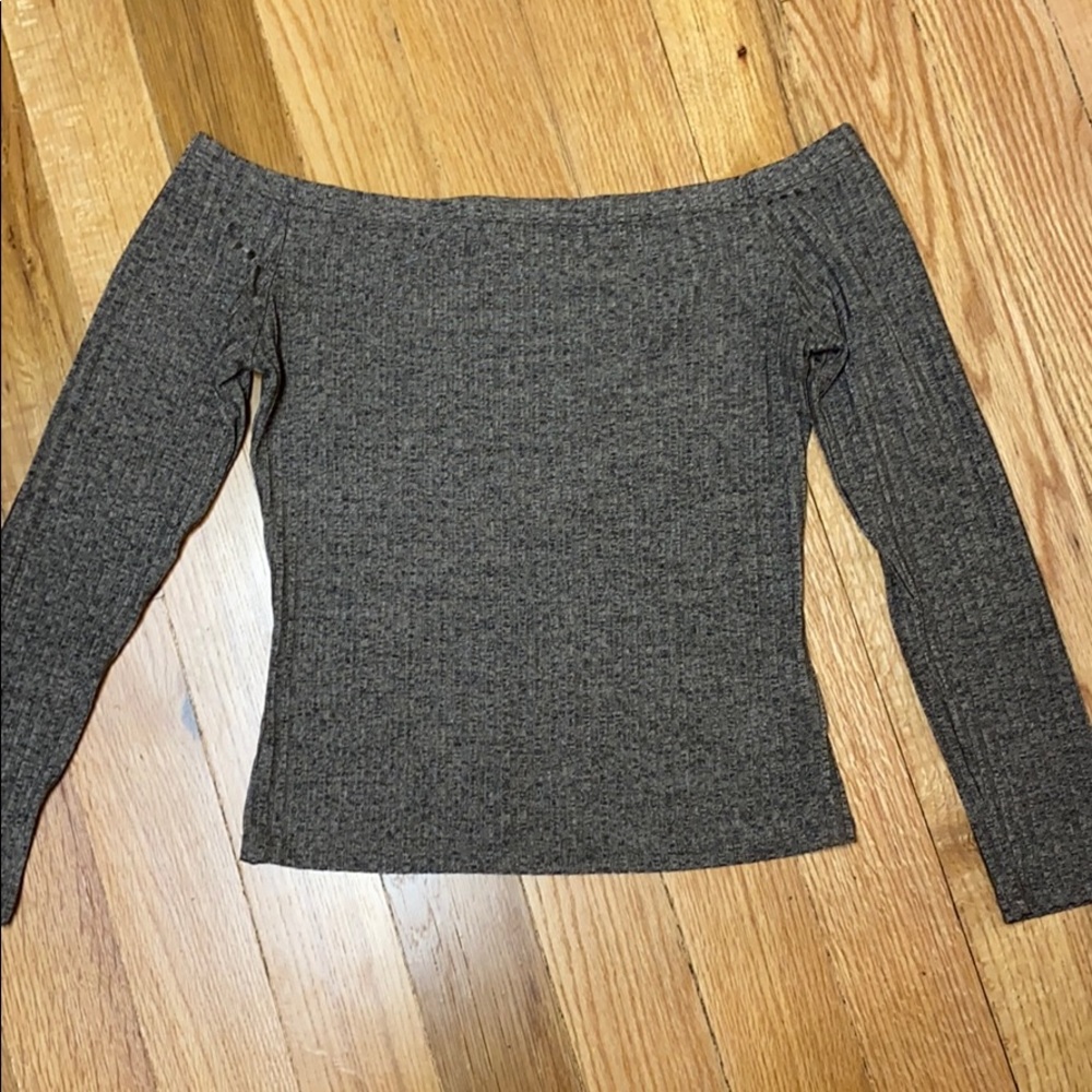 Off shoulder shimmery top